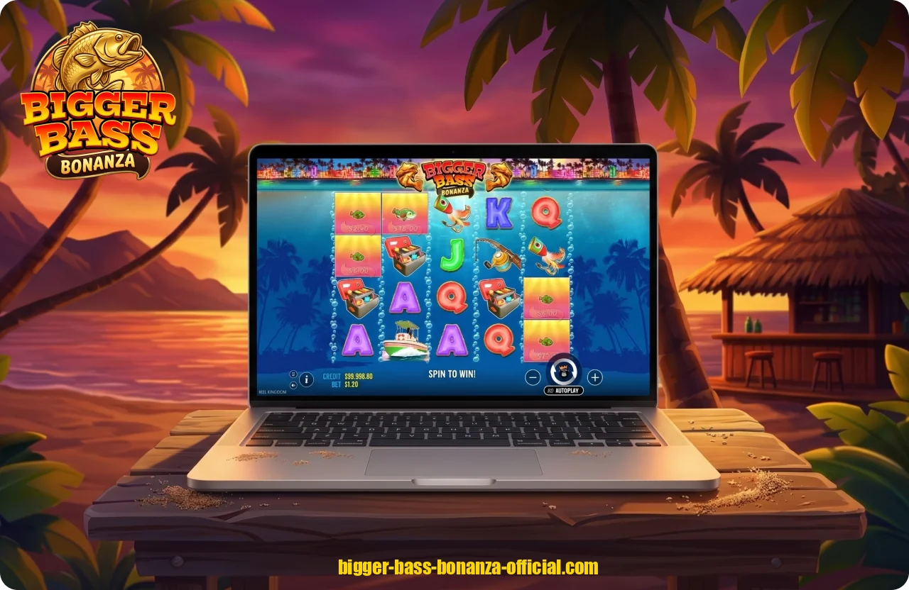 Bigger Bass Bonanza is a high-volatility slot with a tropical underwater theme